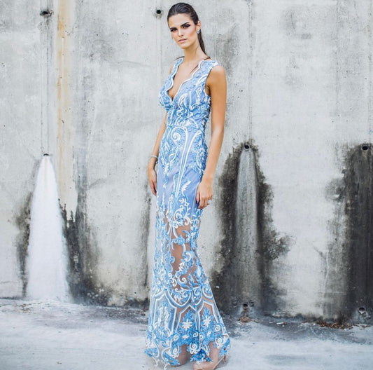 VESTIDO TULE BORDADO