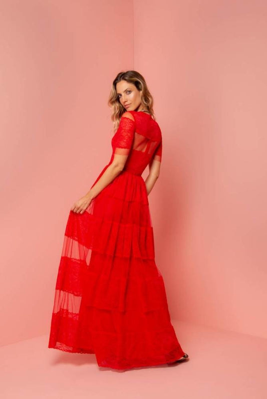 VESTIDO TULE RENDADO