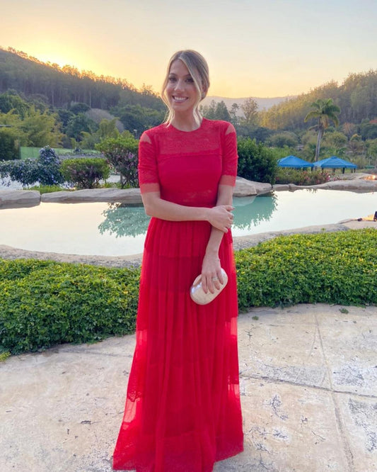 VESTIDO TULE MIX DE RENDA