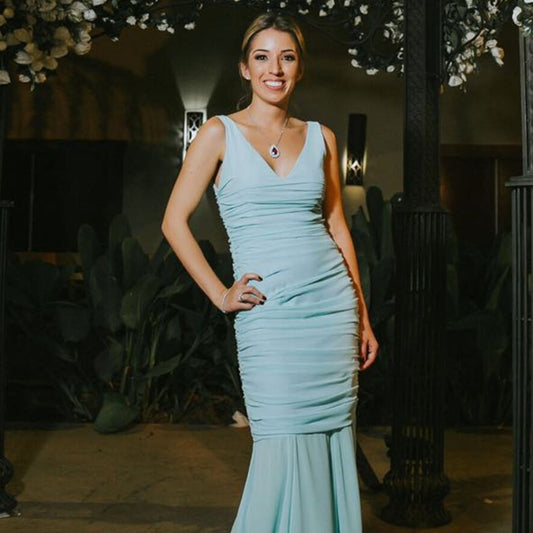 VESTIDO DRAPEADO DECOTE V