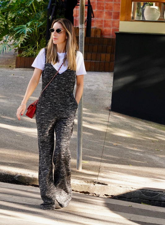 Macacão Tweed Mescla P&B