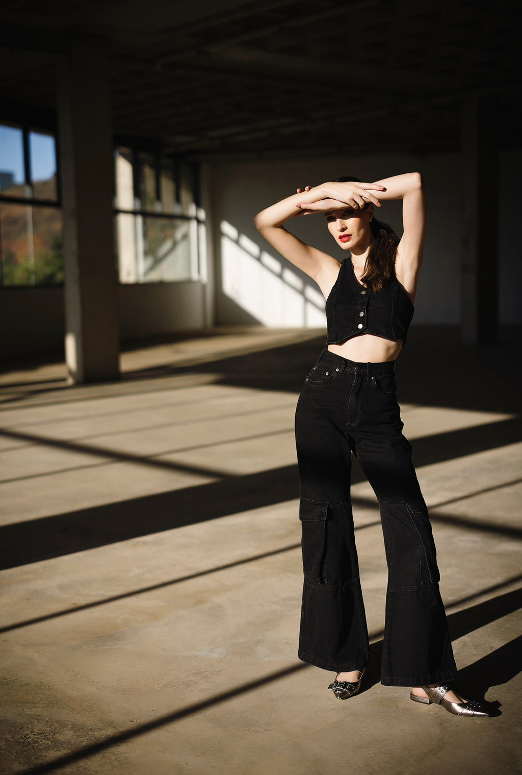 Calça Jeans Black Bolso Cargo