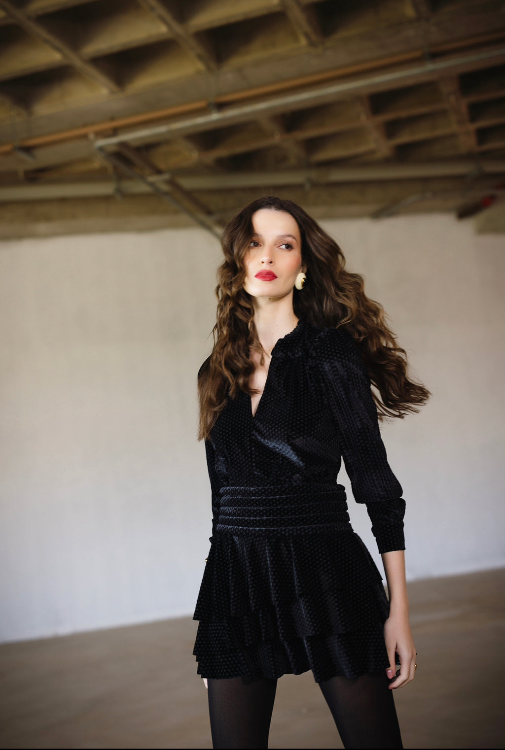 Mini Dress Veludo Texturizado