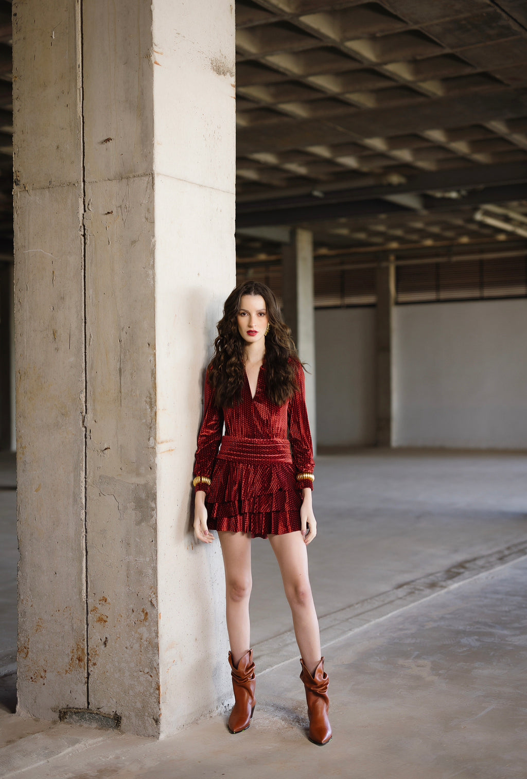 Mini Dress Veludo Texturizado