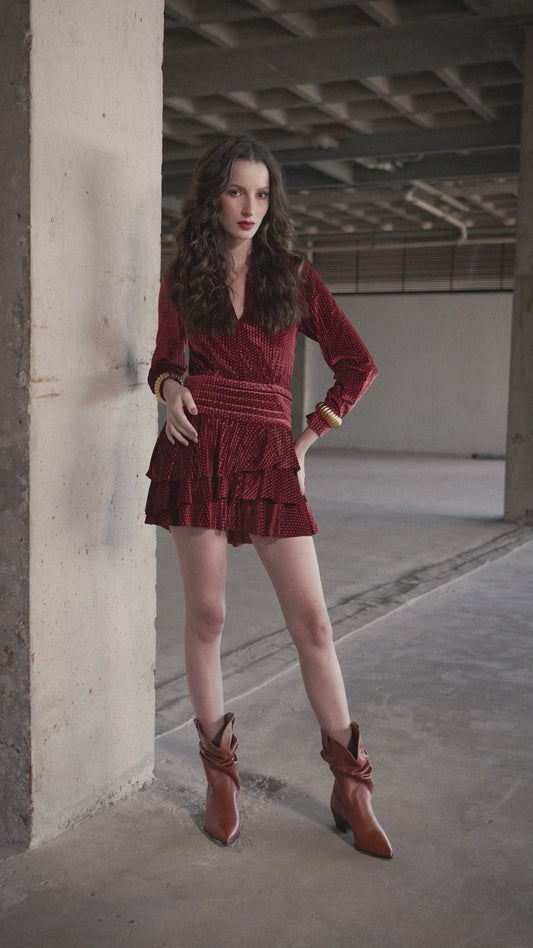 Mini Dress Veludo Texturizado