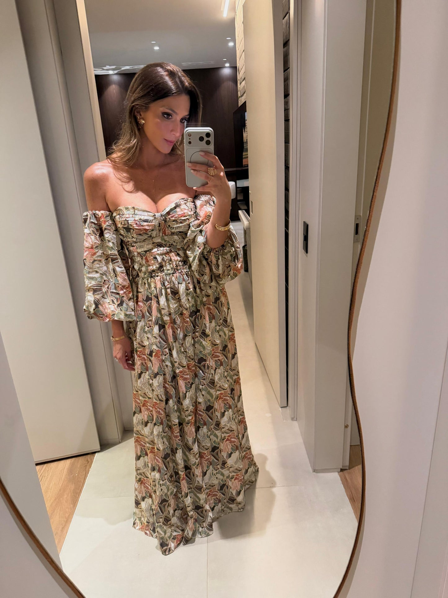 Vestido Longo Chiffon Paetê