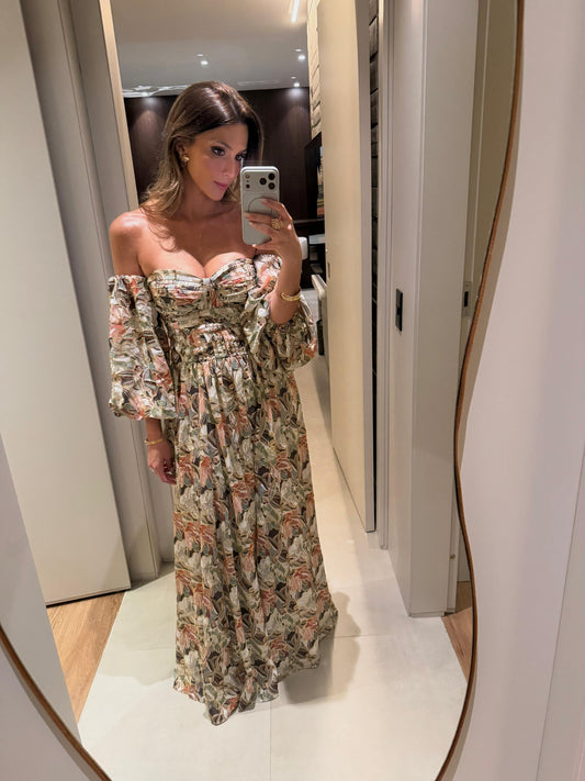 Vestido Longo Chiffon Paetê