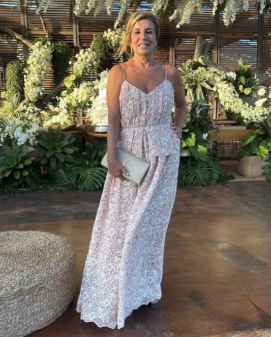 Vestido em Chiffon Bordado