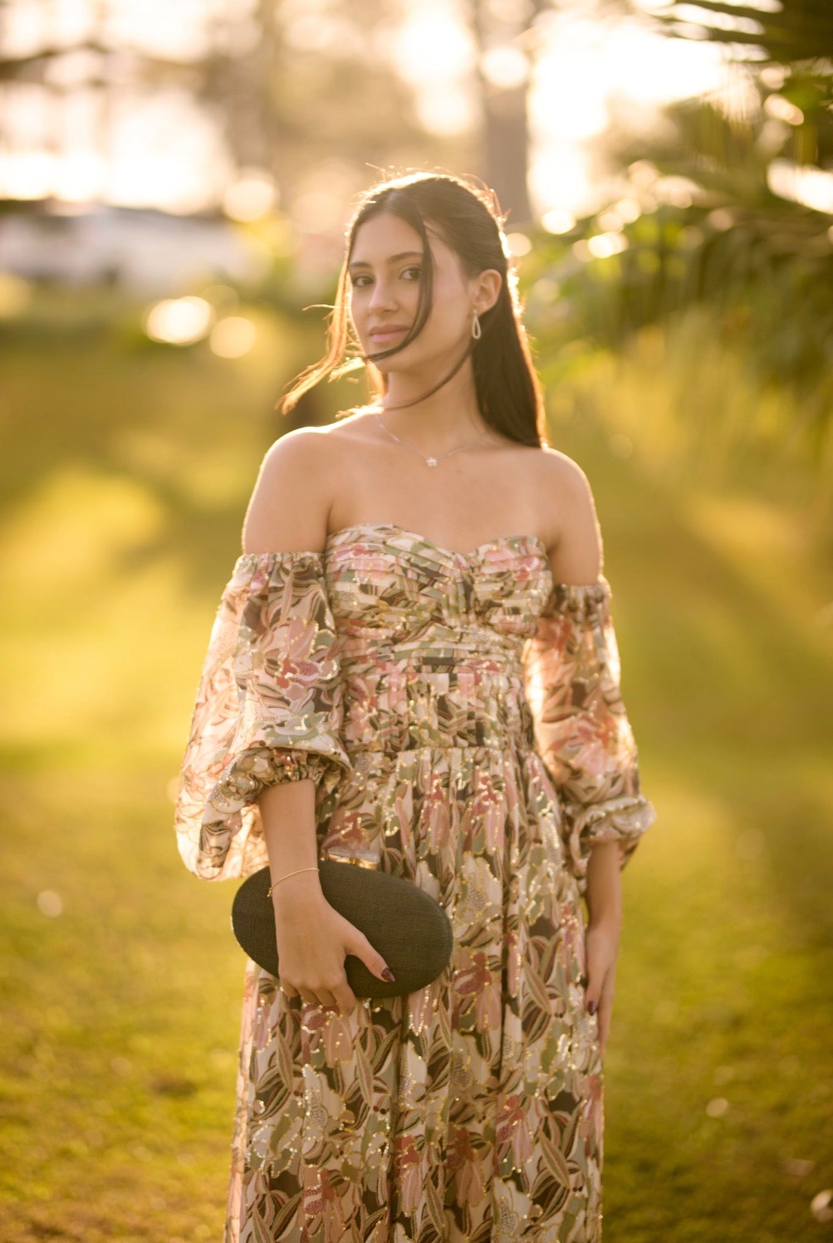 Vestido Longo Chiffon Paetê