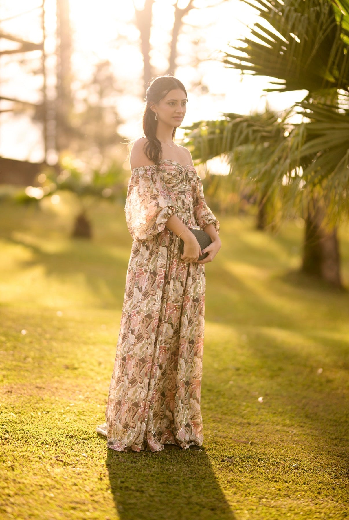 Vestido Longo Chiffon Paetê
