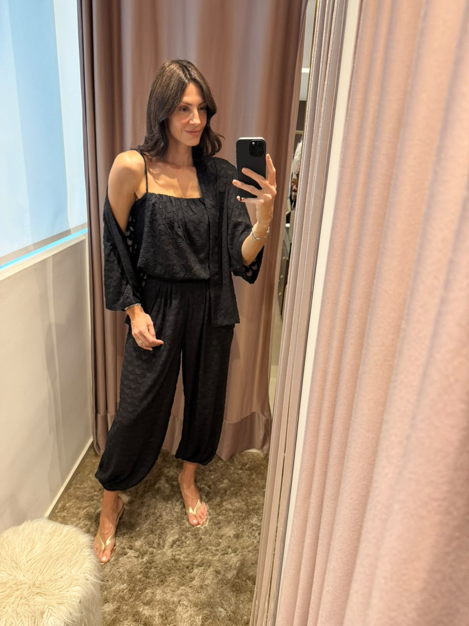 Conjunto em chiffon bordado