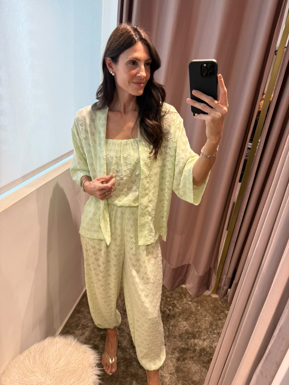 Conjunto em chiffon bordado