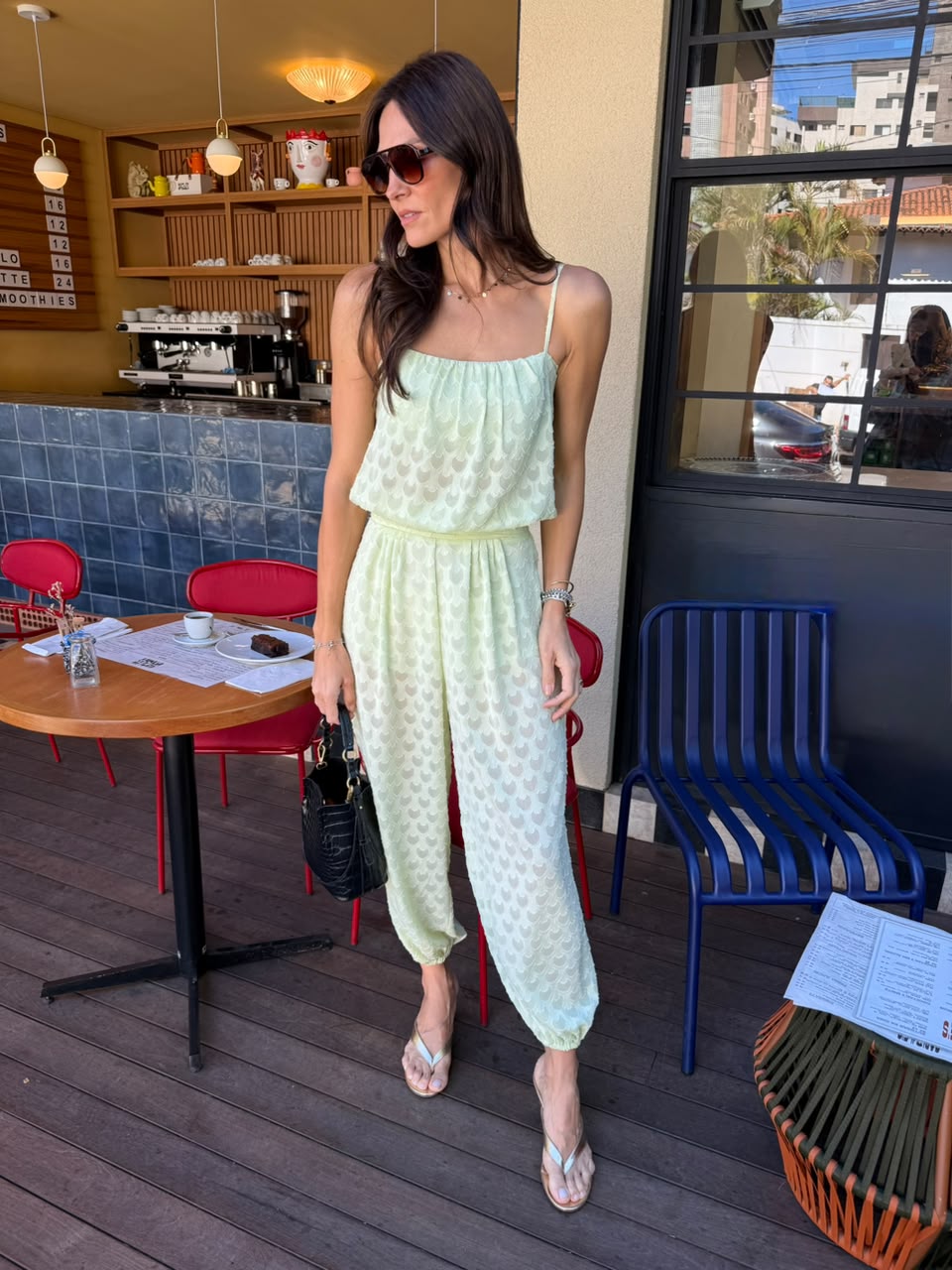 Conjunto em chiffon bordado