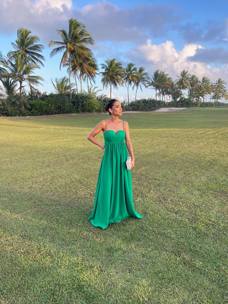 VESTIDO CREPE SAIA AMPLA