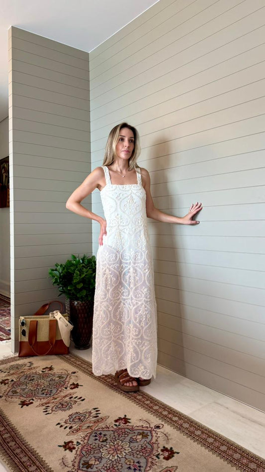 Vestido Renda Bordado