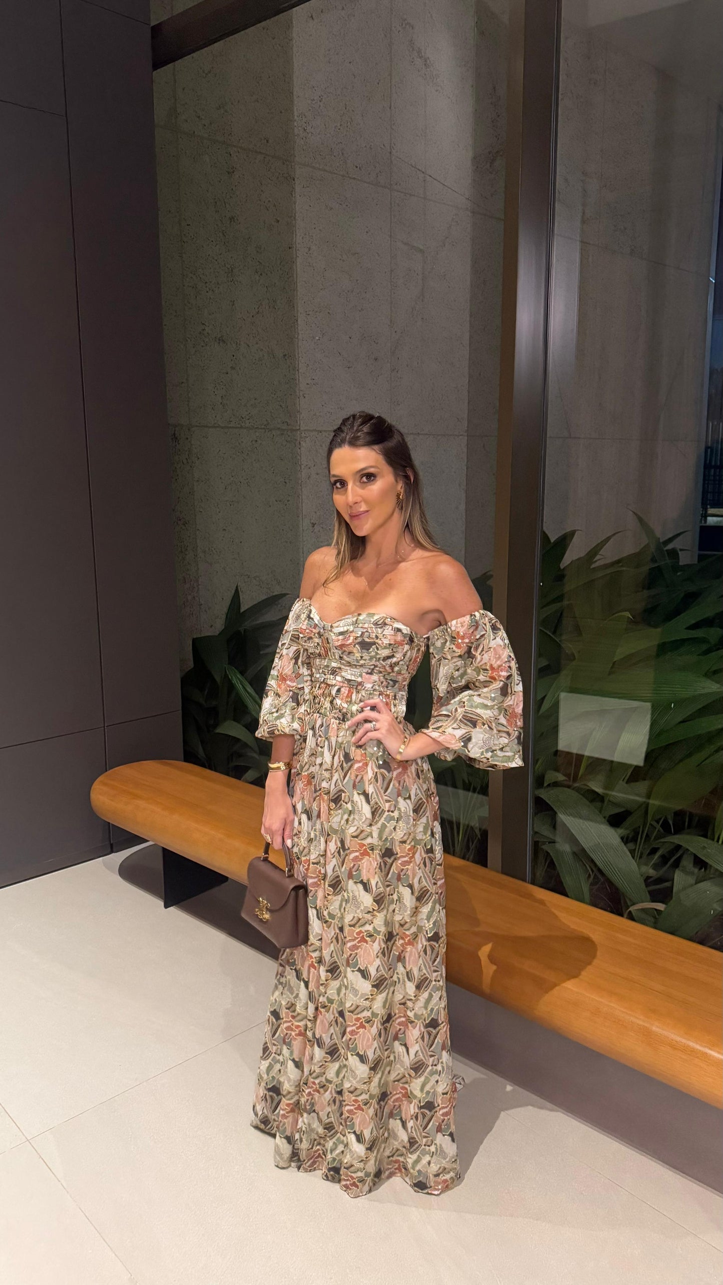 Vestido Longo Chiffon Paetê